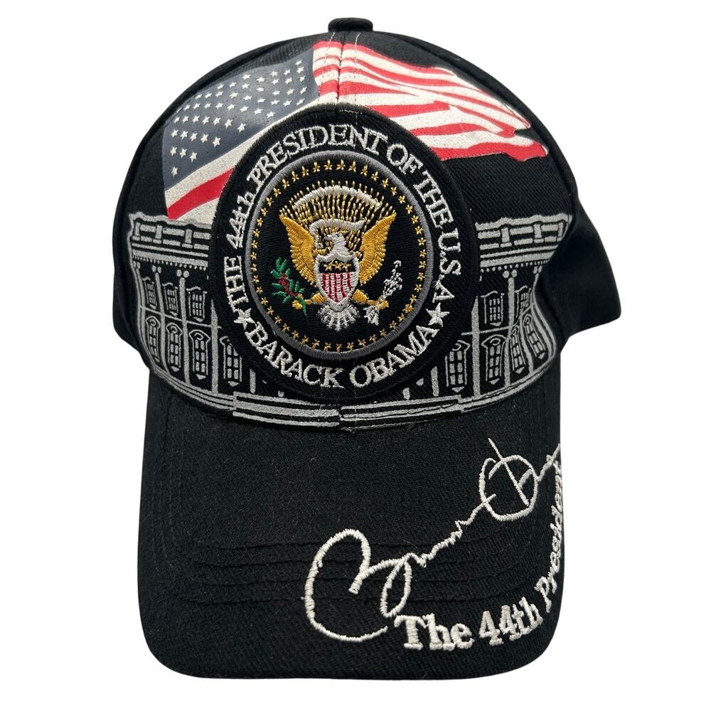 Obama 44th President Embroidered Baseball Cap Presidential Seal Black KBethos